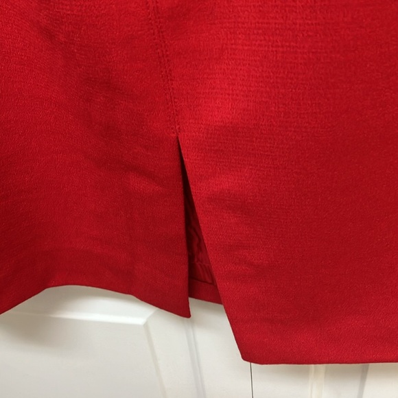 Vintage virgin wool skirt, Made in Italy by Luisa Spagnoli, pencil, lined, red - Picture 6 of 10
